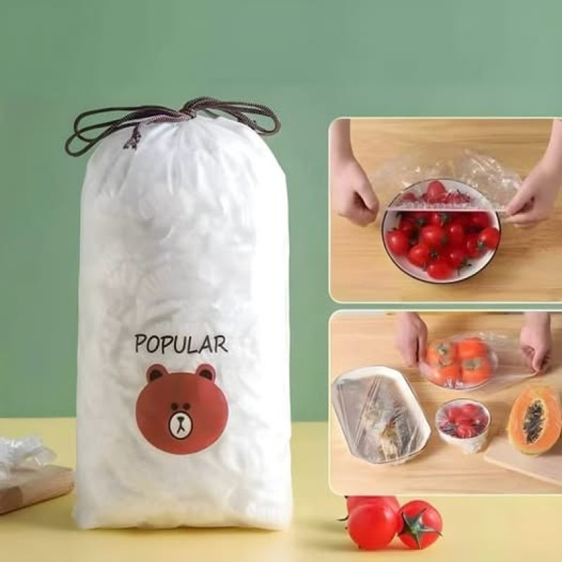 (100 Pcs) Food Cover Wrap Elastic